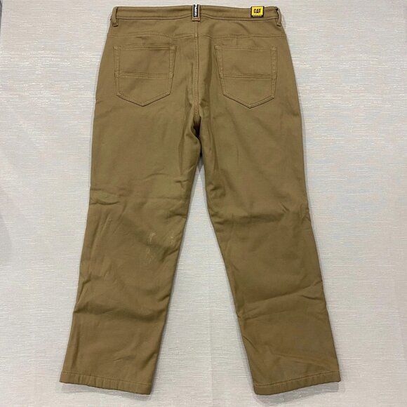 CAT Caterpillar Work Pants Mens 40 x 30 Brown Canvas Fleece Lined Insulated DIRT - Picture 3 of 14